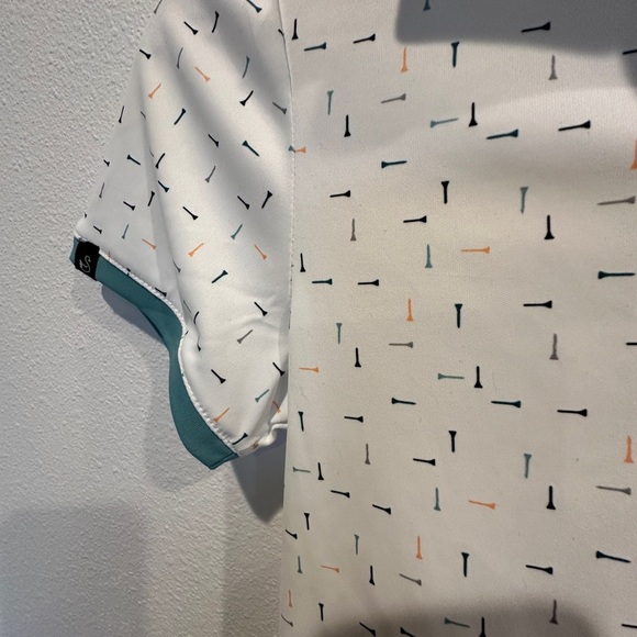 Swannies Green and White Polo Shirt with Lightweight Fabric - Picture 4 of 6